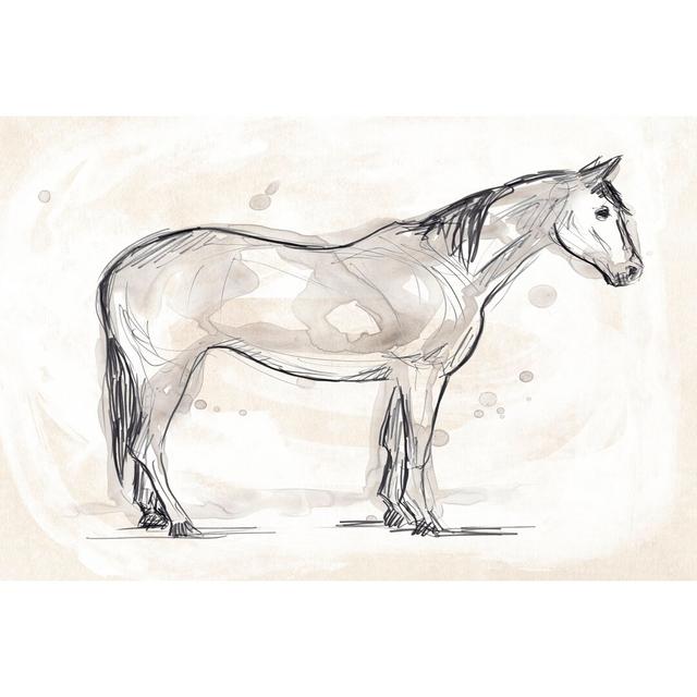 Vintage Equine Sketch II Ivy Bronx Size: 81cm H x 122cm W x 3.8cm D on Productcaster.