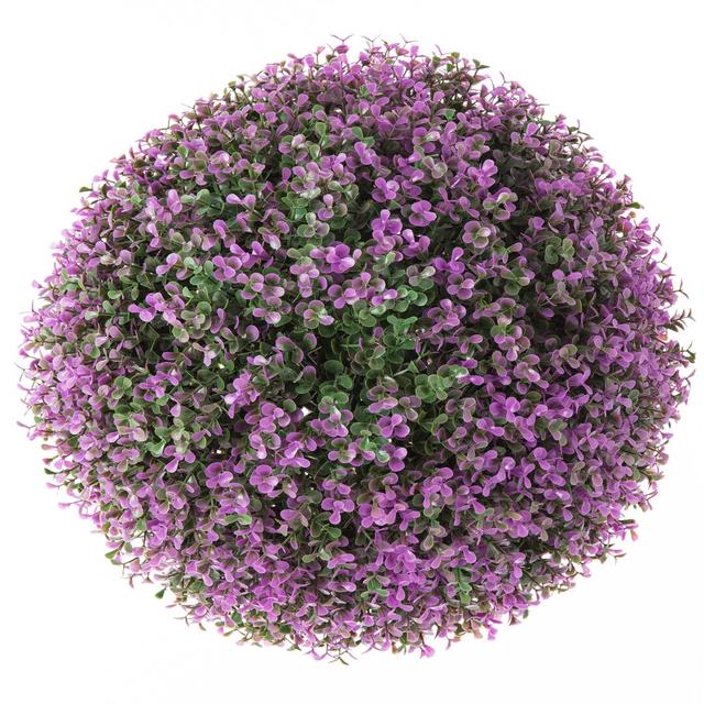 Artificial Eucalyptus Hedge The Seasonal Aisle Size: 40cm H x 40cm W x 40cm D, Leaves Colour: Green/Purple on Productcaster.