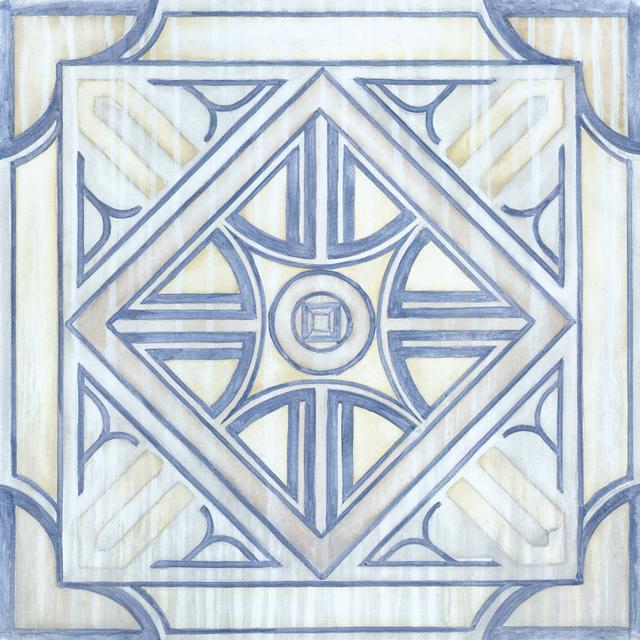 Blue And Yellow Mosaic Tile 1 - Wrapped Canvas Print Latitude Vive Size: 30cm H x 30cm W x 3.8cm D on Productcaster.