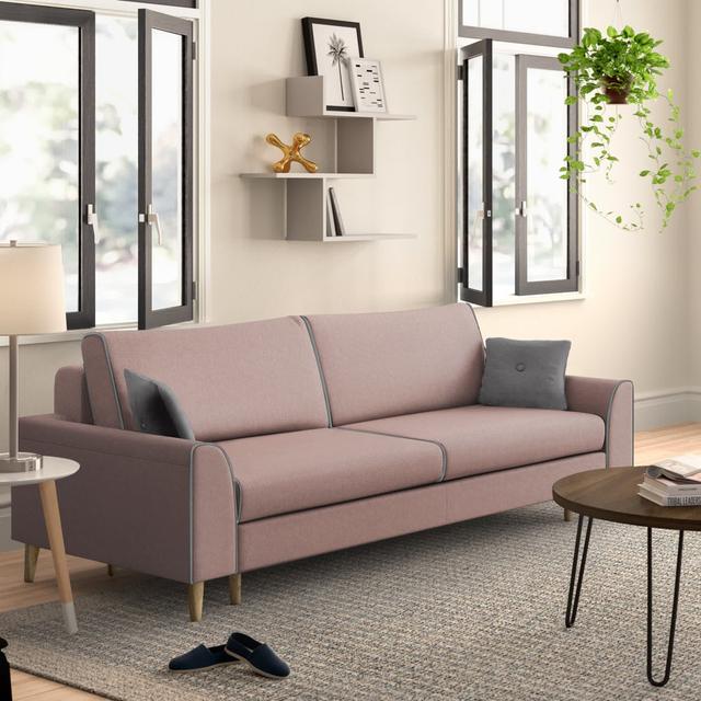 Artesian 4 Seater Fold Out Sofa Bed Zipcode Design Upholstery Colour: Powder Pink/Grey on Productcaster.