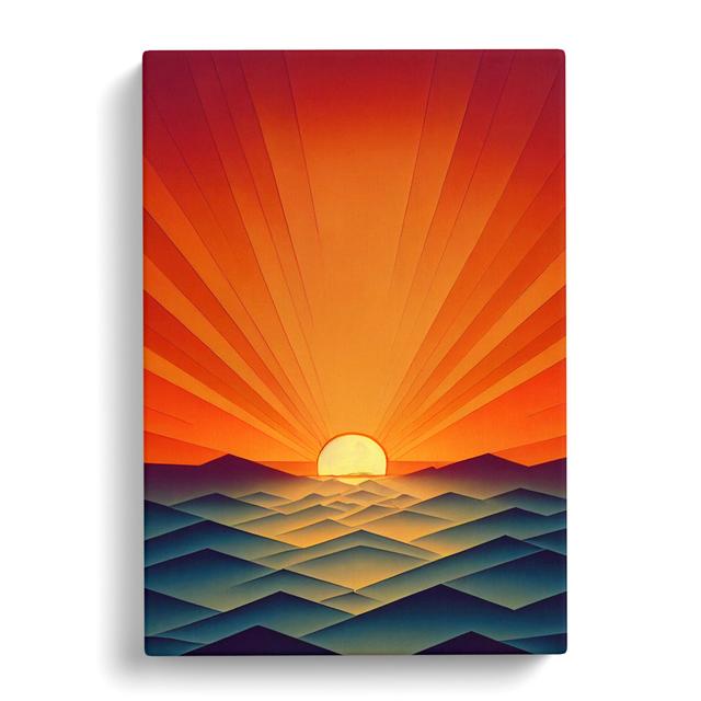 Dhyana Sunset Polygon - Wrapped Canvas Graphic Art George Oliver Size: 76cm H x 50cm W on Productcaster.