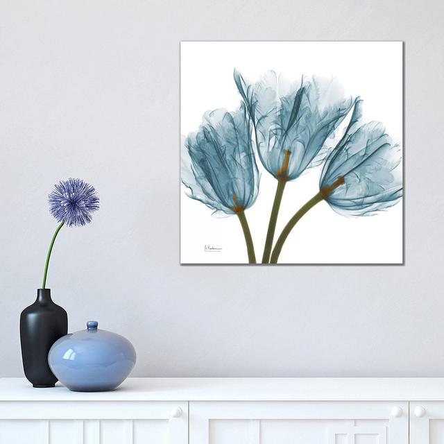 Blue Tulips by Albert Koetsier - Wrapped Canvas Painting Latitude Run Size: 45.72cm H x 45.72cm W x 3.81cm D on Productcaster.