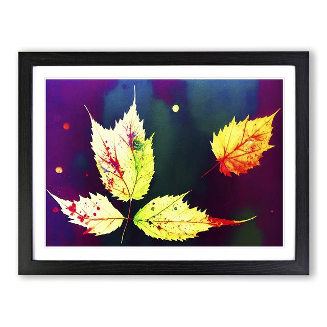 Paint Leaf Splash Vol.3 - Picture Frame Graphic Art Marlow Home Co. Size: 34cm H x 46cm W x 2cm D, Frame Colour: Black on Productcaster.