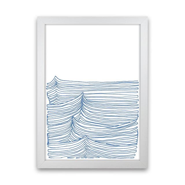 Continuous Sea Blue by Carissa Tanton - Drawing Print on Paper Longshore Tides Size: 63cm H x 46cm W x 3cm D, Frame Option: White Framed on Productcaster.