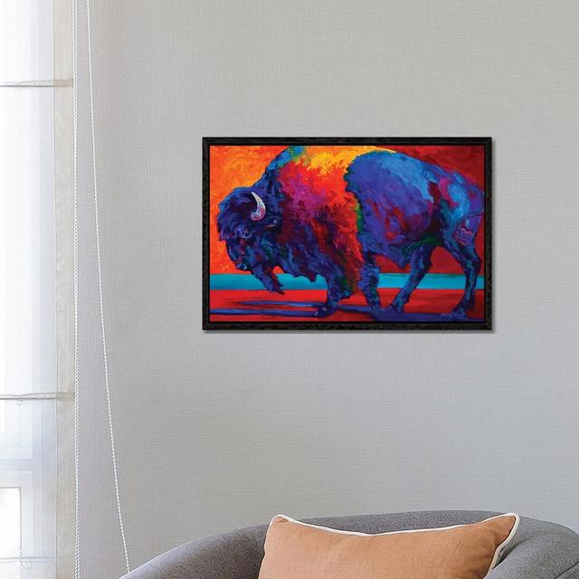 Abstract Bison by Marion Rose - Print on Canvas Latitude Run Size: 45.72cm H x 66.04cm W x 3.81cm D, Format: Black Framed on Productcaster.