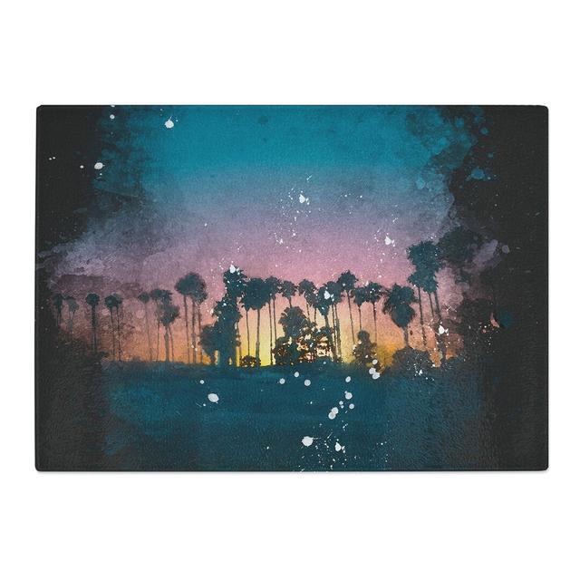 Tempered Glass Palm Trees in Santa Barbara Chopping Board East Urban Home Size: 20 cm x 28.5 cm on Productcaster.