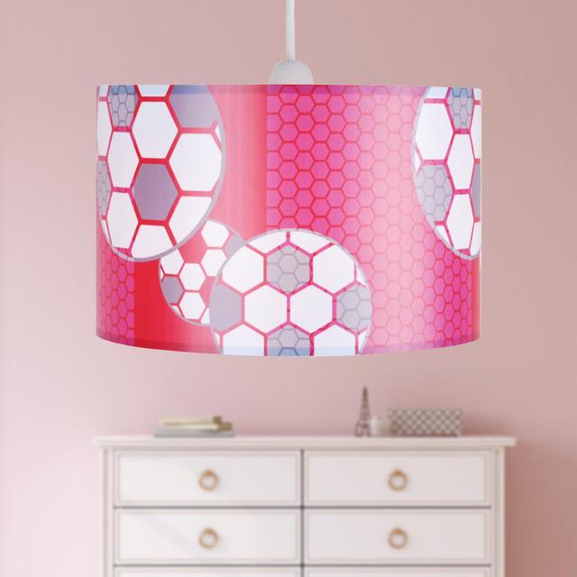 25cm Metal Dum Pendant Shade Isabelle & Max Colour: Pink/White on Productcaster.