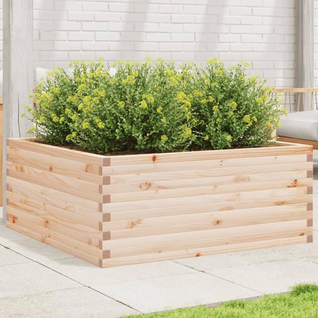 2 Wood Planter DEvidaxl Colour: Natural pine wood, Size: 46cm H x 110cm W x 110cm D on Productcaster.