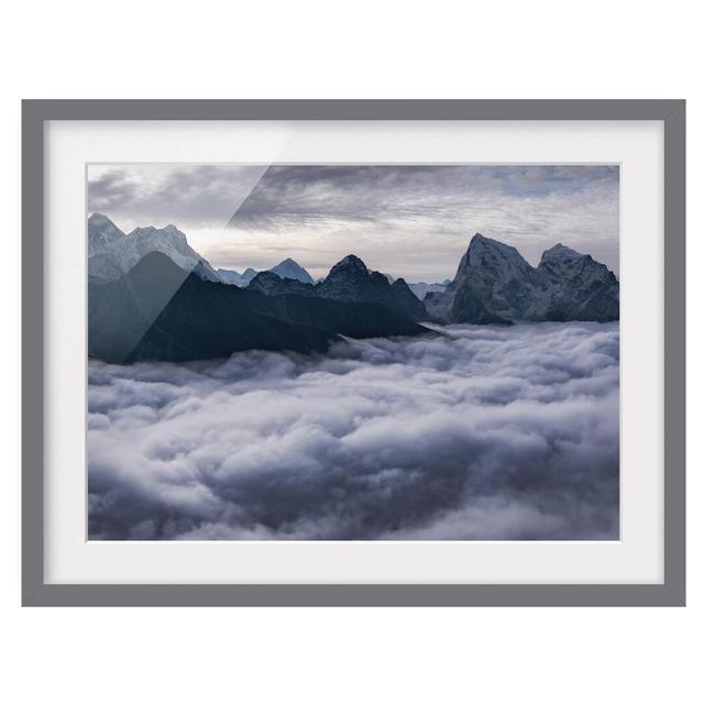 Sea of Clouds in the Himalayas - Picture Frame Photograph Union Rustic Size: 50cm H x 70cm W x 2cm D, Framed Option: Grey Framed on Productcaster.