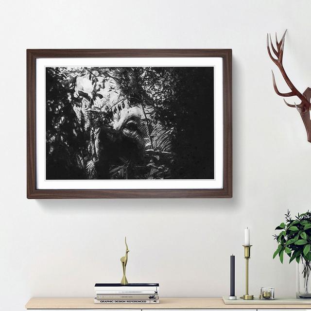 Elephant in the Trees - Picture Frame Graphic Art Print East Urban Home Size: 48cm H x 65cm W x 2cm D, Frame Option: Walnut Framed on Productcaster.