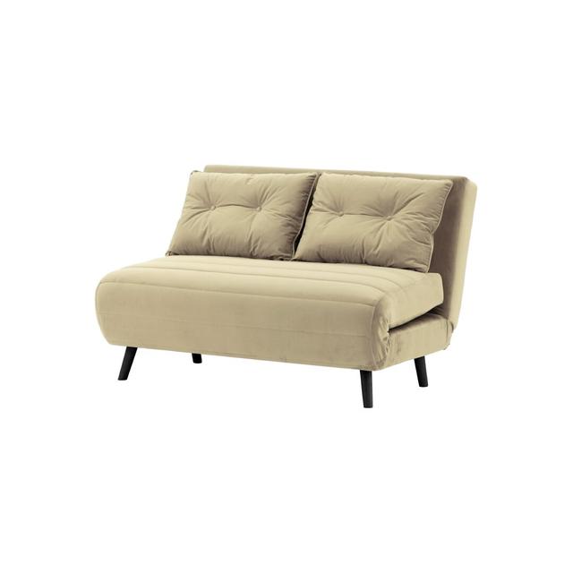 Kian 2 Seater Upholstered Sleeper Hashtag Home Leg Colour: Black, Upholstery Colour: Mika on Productcaster.