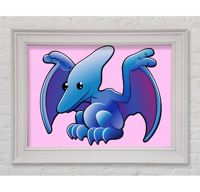 Pterodactyl Dinosaur - Single Picture Frame Art Prints Bright Star Colour: Pink, Size: 21cm H x 42cm W x 8cm D on Productcaster.