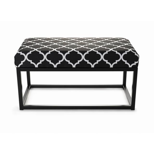 Malad Upholstered Bench Rosalind Wheeler Colour: Black, Size: 40 x 100 x 35cm on Productcaster.