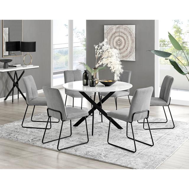 6 - Person Dining Set Canora Grey Colour (Chair): Grey/Black on Productcaster.