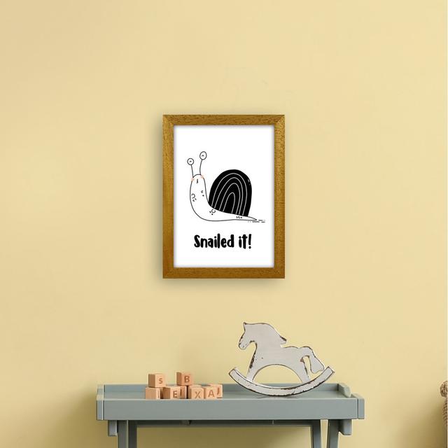 Snail by Miniofmine - Print Isabelle & Max Format: Brown Framed, Size: 34cm H x 25cm W x 3cm D on Productcaster.