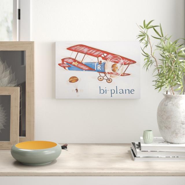 'Biplane' by Reesa Qualia Painting Print on Wrapped Canvas East Urban Home Size: 41cm H x 61cm W x 3.81cm D on Productcaster.