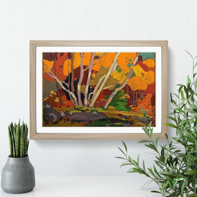 Autumn Birches by Tom Thomson - Picture Frame Painting East Urban Home Frame Option: Oak Framed, Size: 27cm H x 36cm W x 2cm D on Productcaster.