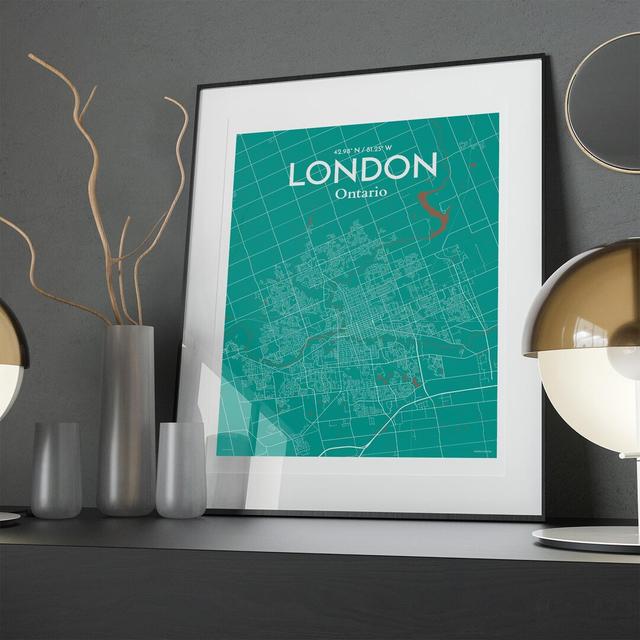 London Ontario City Map in Nature - Unframed Graphic Art Borough Wharf Size: 20cm H x 16cm W x 0.05cm D on Productcaster.