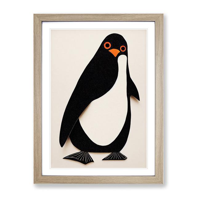 Paper Penguin No.1 17 Stories Size: 36cm H x 27cm W, Format: Oak Framed on Productcaster.