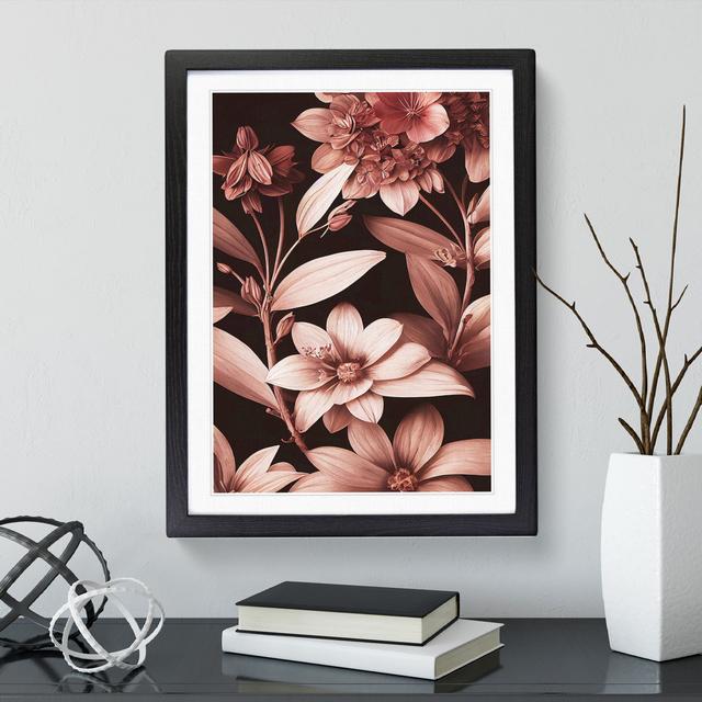 Classic Flowers No.3 - Picture Frame Painting Marlow Home Co. Size: 64cm H x 46cm W x 2cm D, Frame Colour: Black on Productcaster.