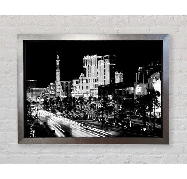 Paris Roads Night Lights B N W - Single Picture Frame Art Prints Bright Star Size: 42cm H x 59.7cm W on Productcaster.