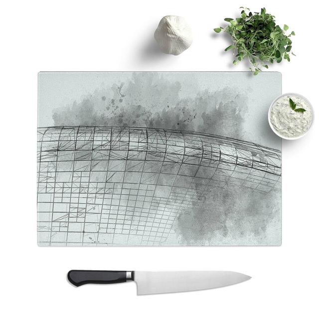 Tempered Glass Architecture Sketch Vol.31 Chopping Board East Urban Home Size: 28.5 cm W x 20 cm L on Productcaster.