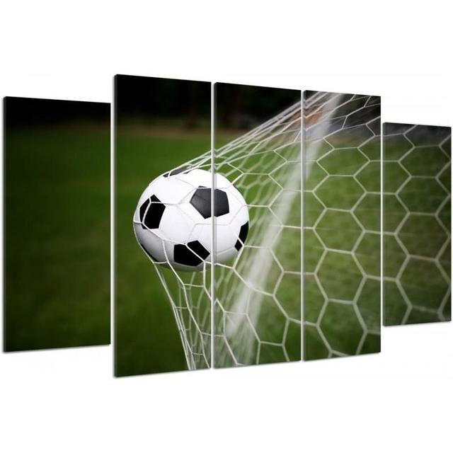 Ball in the Net - 5 Piece Wrapped Canvas Photograph Print Set Feeby Size: 120cm H x 250cm W on Productcaster.