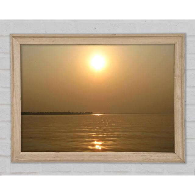 Tranquil Misty Sun - Print Highland Dunes Size: 42cm H x 59.7cm W x 1.5cm D on Productcaster.