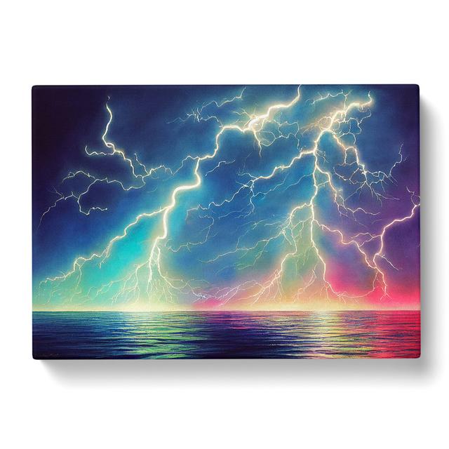 Lightning in Watercolour Vol.3 - Wrapped Canvas Graphic Art Latitude Run Size: 35cm H x 50cm W x 3cm D on Productcaster.