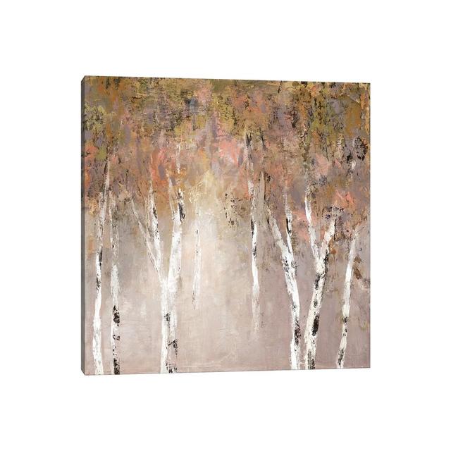 Sunlit Birch I by Carol Robinson - Painting on Canvas Union Rustic Size: 66.04cm H x 66.04cm W x 1.91cm D, Format: Wrapped Canvas on Productcaster.