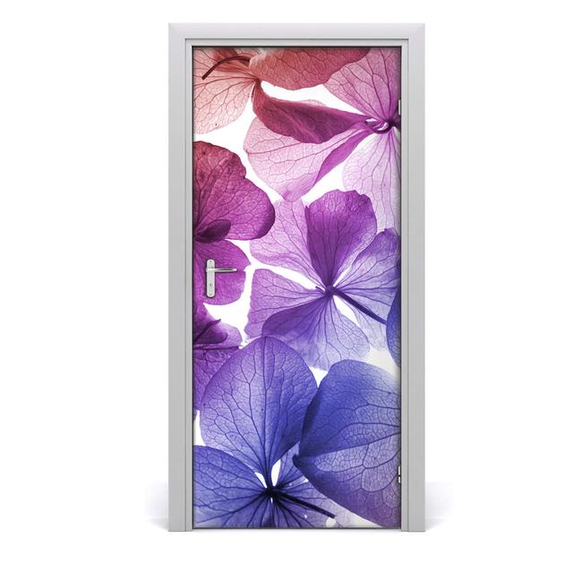 Purple Flowers Door Sticker East Urban Home Size: 205cm H x 95cm W on Productcaster.