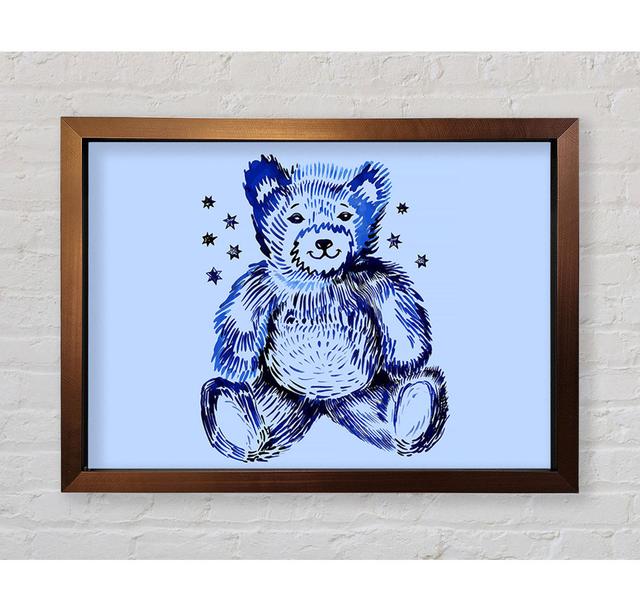 Blue Teddy Bear Stars - Single Picture Frame Art Prints Union Rustic Size: 42.1cm H x 59.7cm W x 3.4cm D, Format: Bronze Framed Paper on Productcaster.