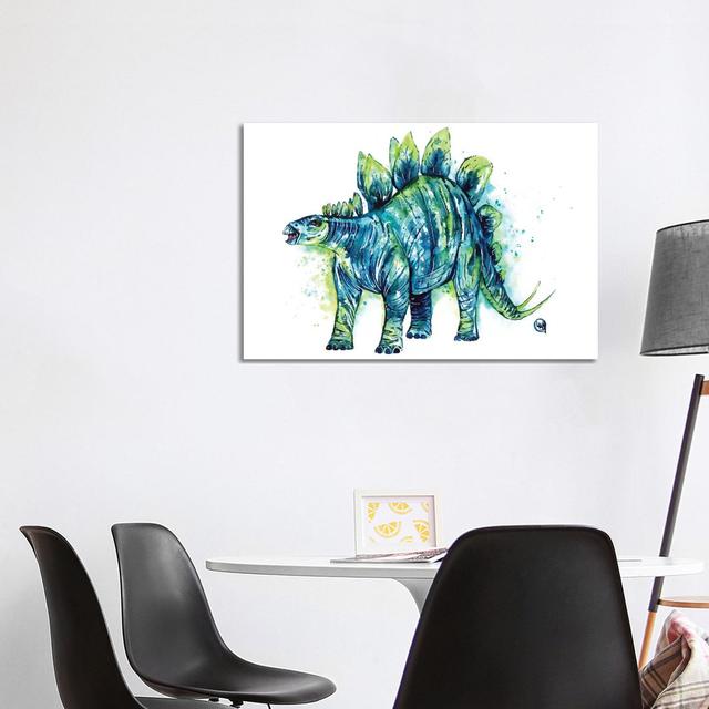 Spike Tail The Stegosaurus by Lisa Whitehouse - Wrapped Canvas Print Zoomie Kids Size: 66.04cm H x 101.6cm W x 3.81cm D on Productcaster.