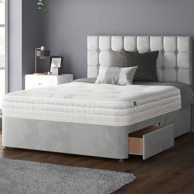 Divan Bed Set Rosdorf Park Colour: Silver on Productcaster.