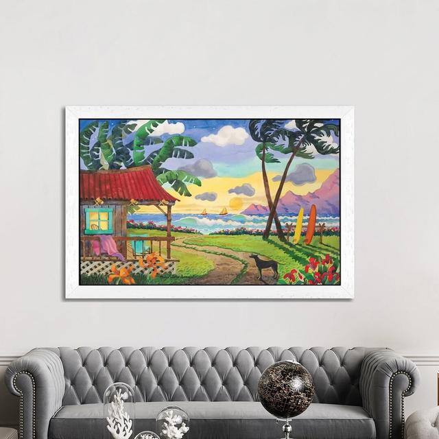 Sunset in Paradise by Robin Wethe Altman - Floater Frame Painting Print on Canvas Highland Dunes Size: 101.5cm H x 152.5cm W x 3.81cm D, Format: White on Productcaster.