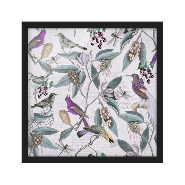 Vintage Collage - Nostalgic Birds - Picture Frame Graphic Art Rosalind Wheeler Size: 70cm H x 70cm W x 2cm D, Frame Option: Black on Productcaster.