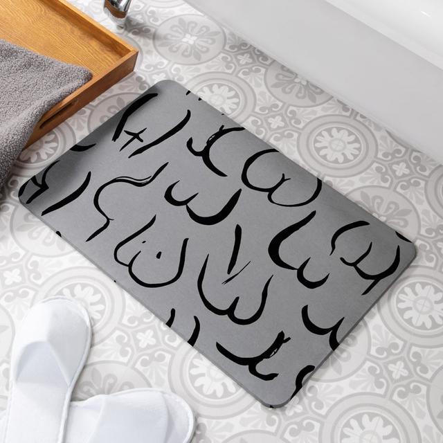 Bums Rectangle Non-Slip Bath Mat East Urban Home Colour: Grey on Productcaster.