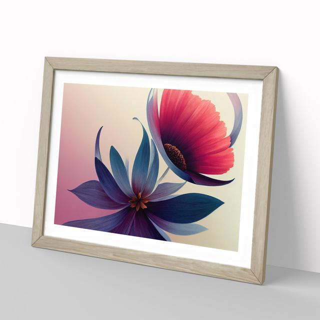 Exciting Flowers - Picture Frame Graphic Art 17 Stories Size: 34cm H x 46cm W x 2cm D, Frame Colour: Oak on Productcaster.