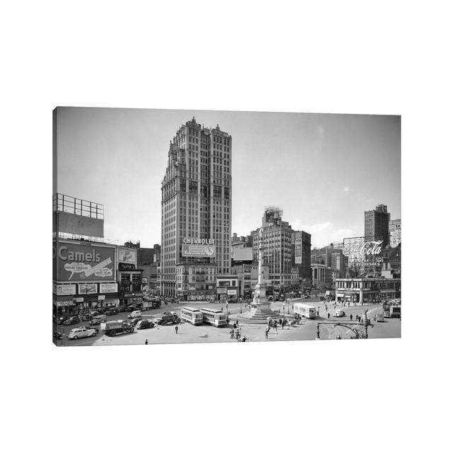 1930s Columbus Circle With Coca Cola Sign And Trolley Cars New York City USA by Vintage Images - Wrapped Canvas Print Latitude Run Size: 20.32cm H x 3 on Productcaster.