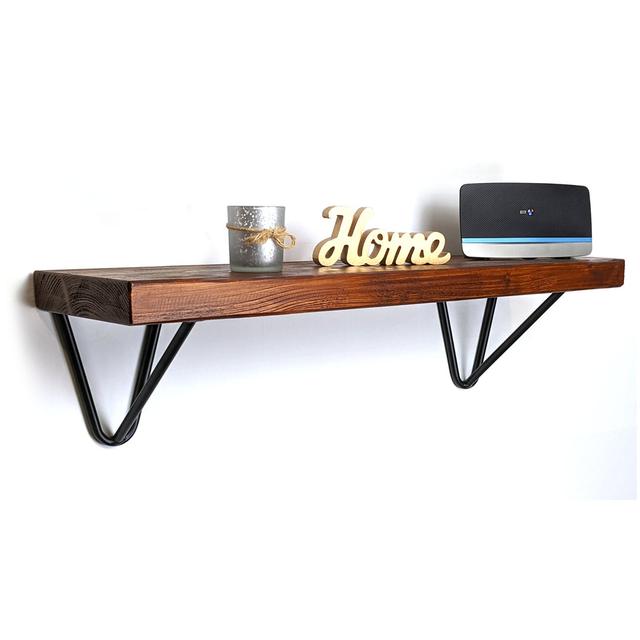 Elvert Solid Wood Bracket Shelf with Reclaimed Wood Ebern Designs Size: 24cm H x 140cm W x 22cm D on Productcaster.