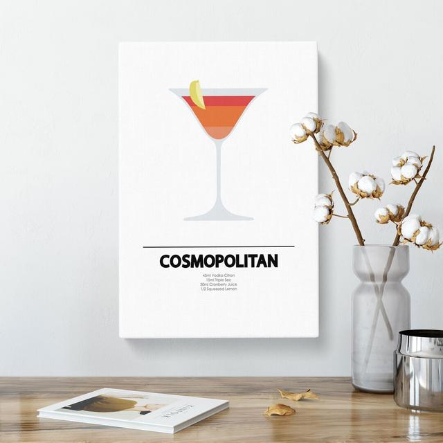 Cosmopolitan Cocktail - Wrapped Canvas Typography East Urban Home Size: 91cm H x 60cm W x 3cm D on Productcaster.