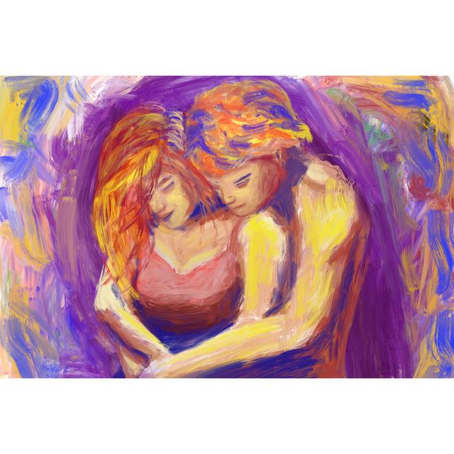 Couple Hugging by Couple Hugging - Wrapped Canvas Art Prints Rosalind Wheeler Size: 61cm H x 91cm W x 3.8cm D on Productcaster.