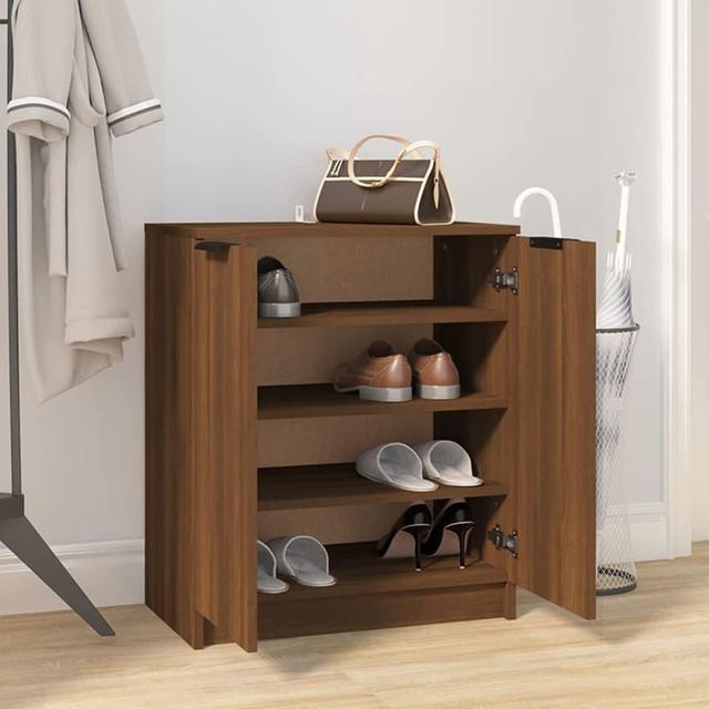 12 Pair Shoe Storage Cabinet Union Rustic Finish: Brown Oak on Productcaster.