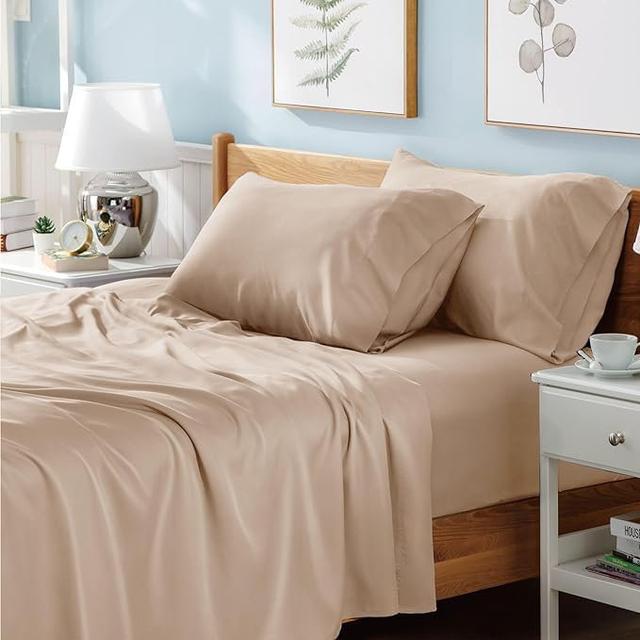 17 Stories Bedding Flat Sheet Polyester Cotton Percale 17 Stories Size: Super King (6'), Colour: Beige on Productcaster.