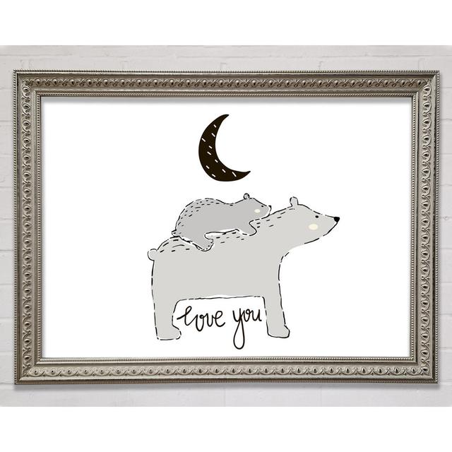 Bear Family Moon - Single Picture Frame Art Prints Bright Star Size: 59.7cm H x 84.1cm W x 3cm D on Productcaster.