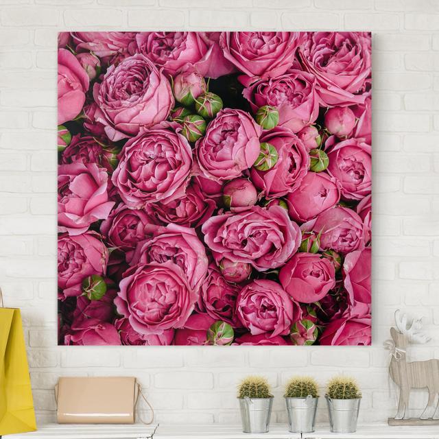 Peonies - Wrapped Canvas Art Prints Canora Grey Size: 60cm H x 60cm W on Productcaster.