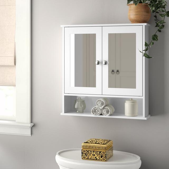 Martinsburg 56cm W x 58cm H x 13cm D Wall Mounted Bathroom Cabinet Three Posts on Productcaster.