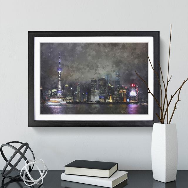 Shanghai Skyline Vol.1 - Picture Frame Graphic Art East Urban Home Size: 36cm H x 48cm W x 2cm D, Frame Option: Black Framed on Productcaster.