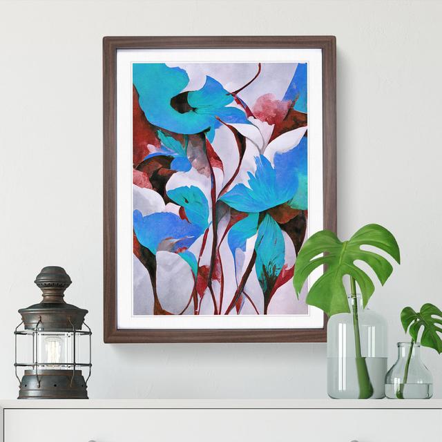 Floral Abstract No.4 - Single Picture Frame Print Marlow Home Co. Size: 64cm H x 46cm W x 2cm D, Frame Colour: Walnut on Productcaster.