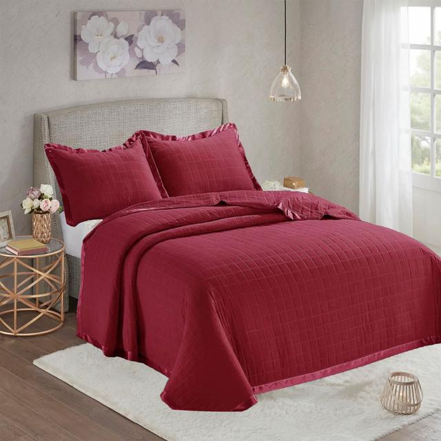 Solt Microfibre Bedspread Set 17 Stories Size: 240 x 250cm (Double) Bedspread + 2 Pillow Shams, Colour: Beige on Productcaster.